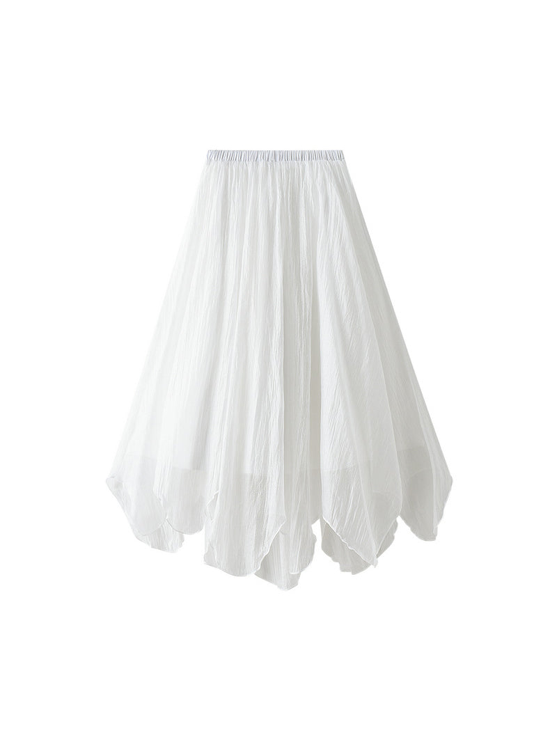 Irregular hem flare skirt in 6 colors