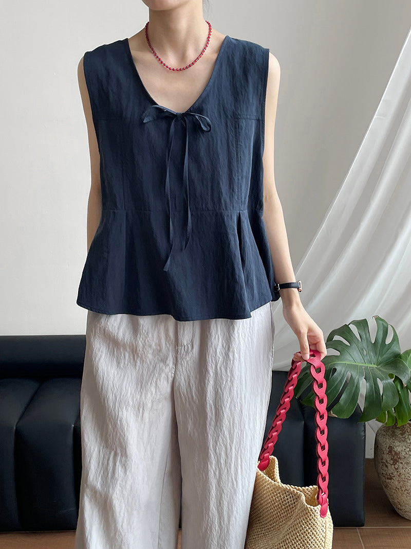 Soft ribbon vest in 2 colors
