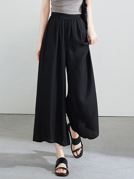 Sheer flare wide pants in 4 colors
