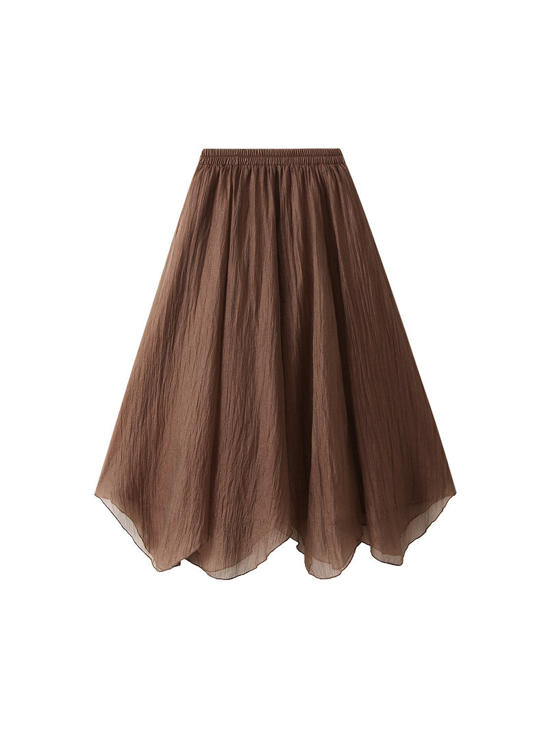 Irregular hem flare skirt in 6 colors
