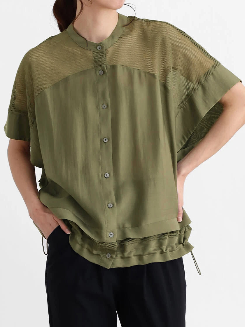 シアーメッシュヨークドッキングドルマンシャツ　3色入 - SonderSable