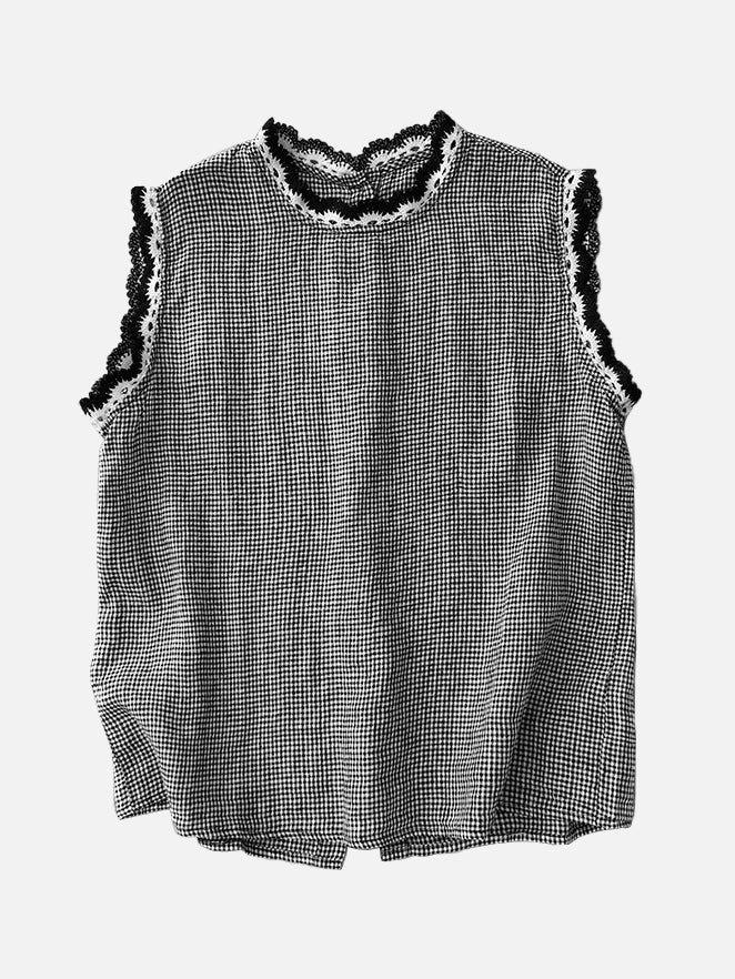 バックボタン配色ナチュラルブラウス　3色入