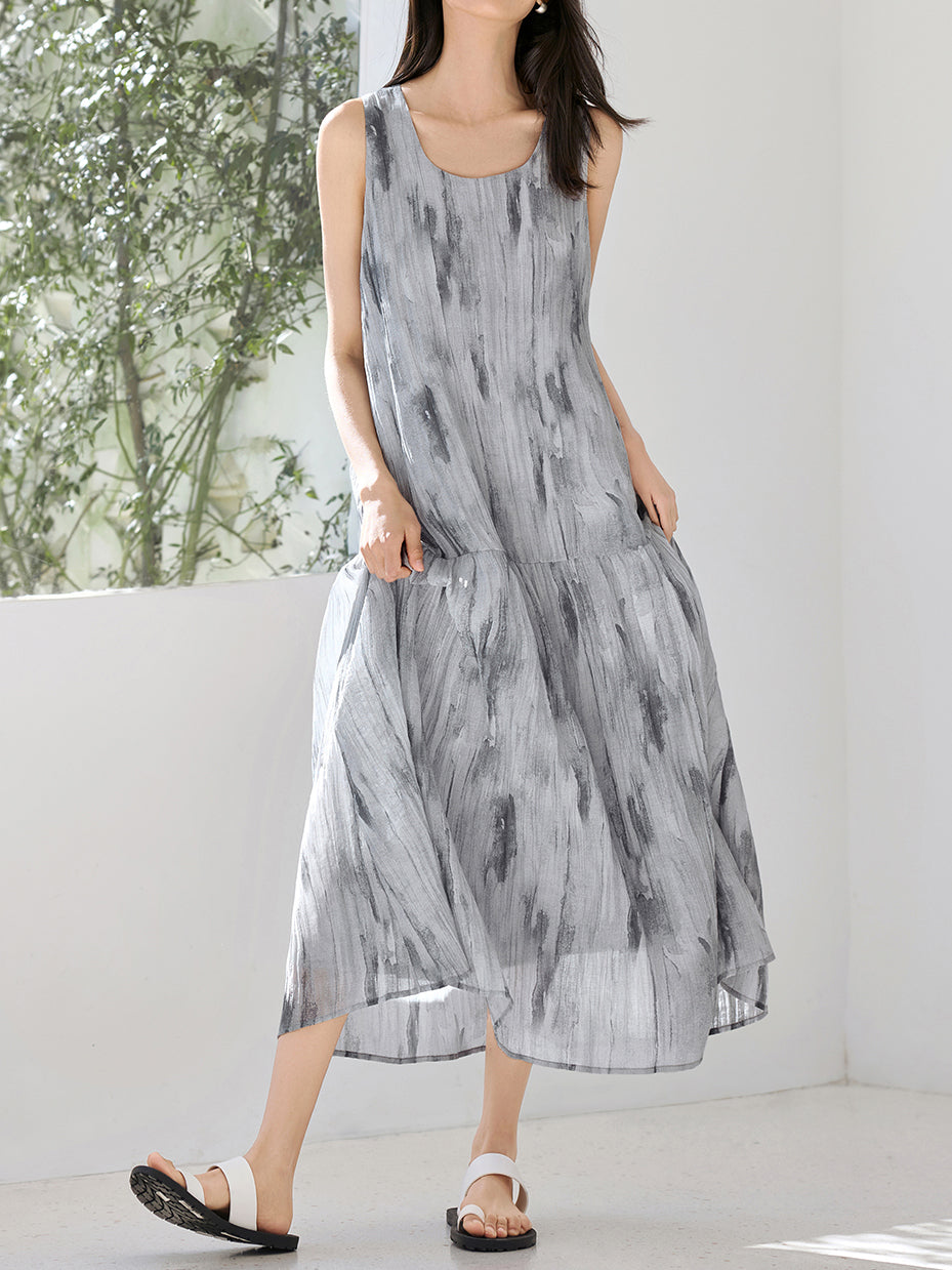 マーブルプリントタンクワンピース - SonderSable