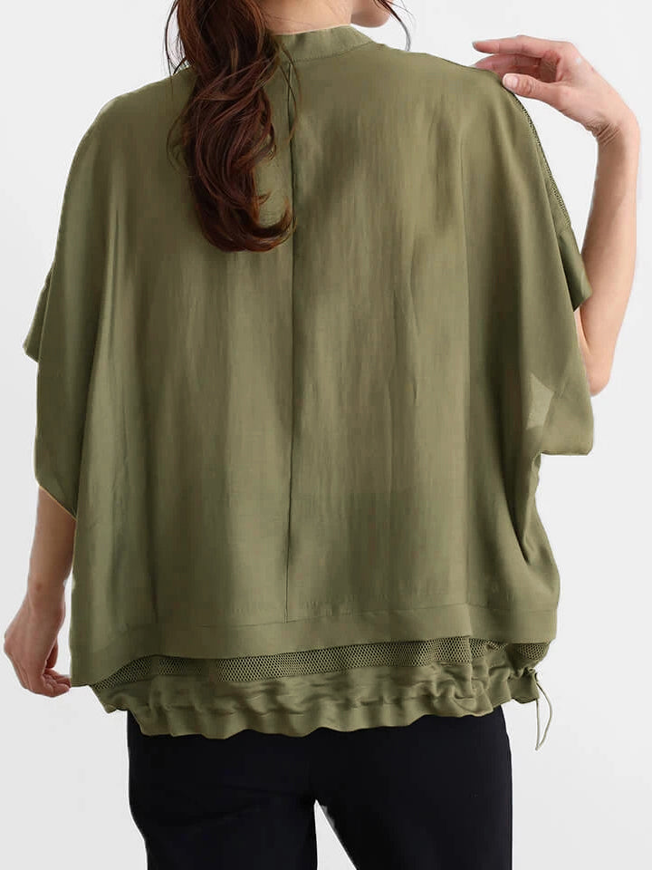 シアーメッシュヨークドッキングドルマンシャツ　3色入 - SonderSable