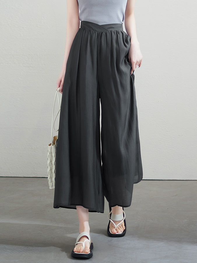 Sheer flare wide pants in 4 colors
