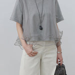 チュールフレアレイヤードTシャツ　3色入 - SonderSable