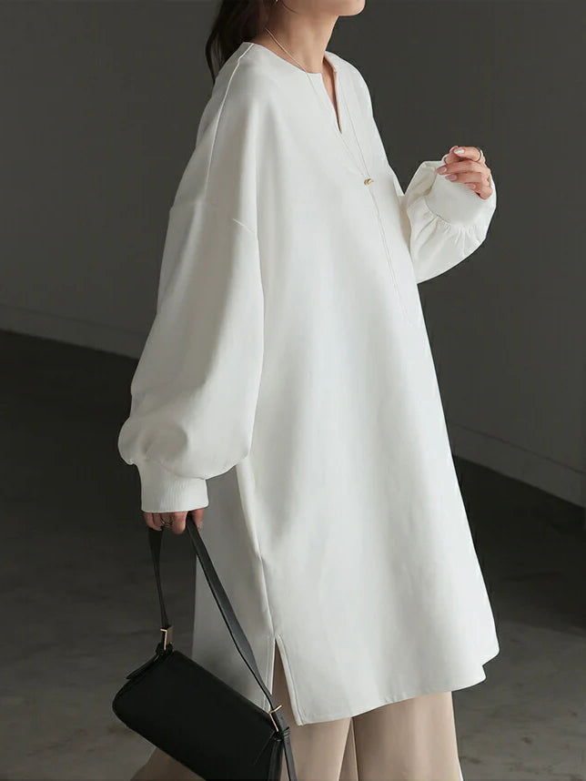 Long-sleeved poncho tunic in 4 colors