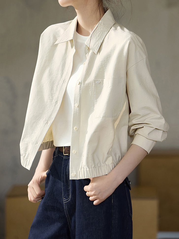 Tweed-like blouson in 2 colors