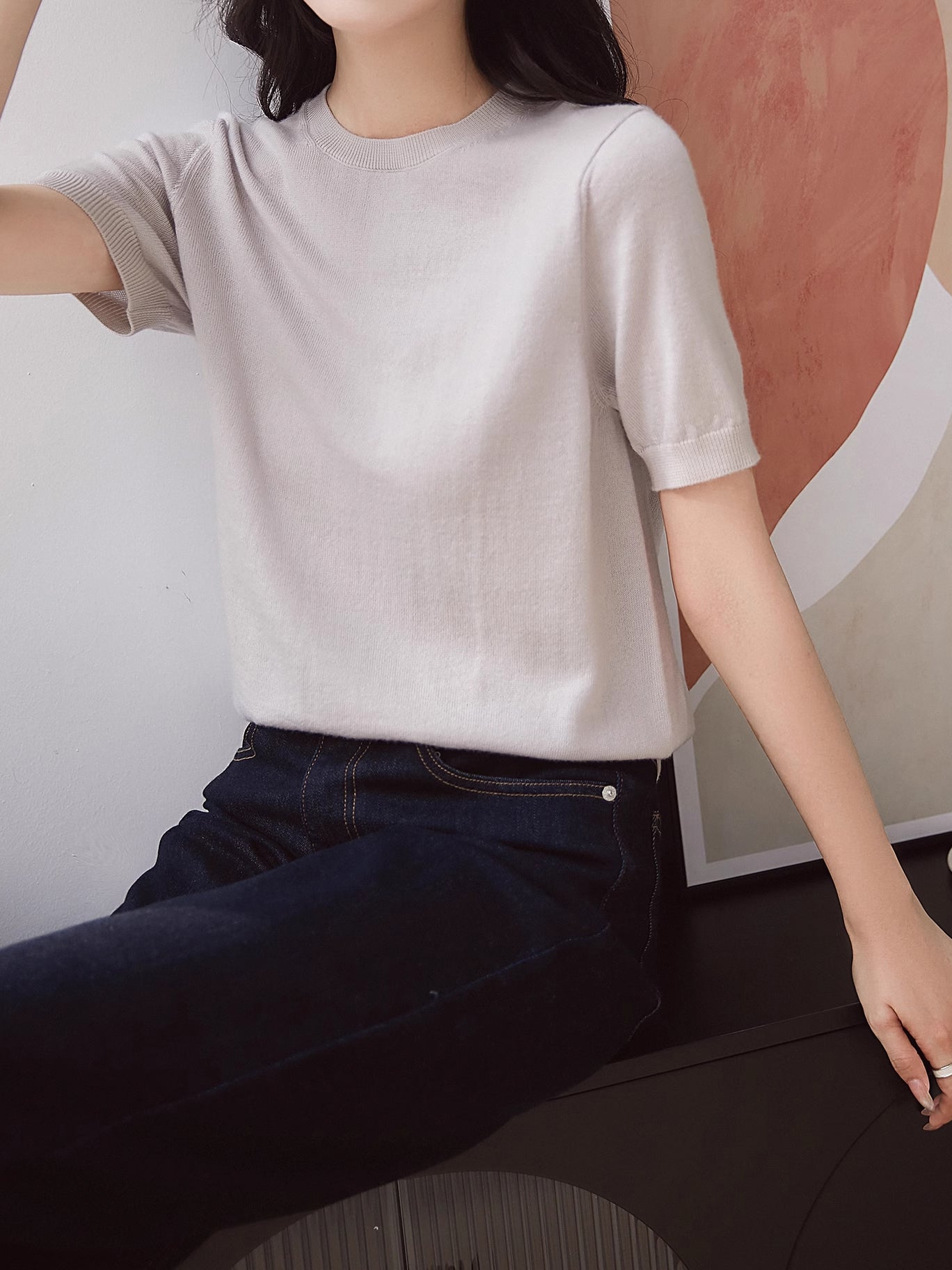 Basic short sleeve knitwear in 5 colors