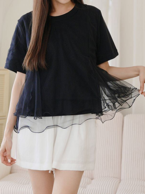 Tulle Flare Layered T-Shirt - 3 Colors