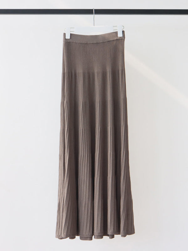 Striped Flared Knit Skirt (7 colors available) &lt;Can be coordinated&gt;