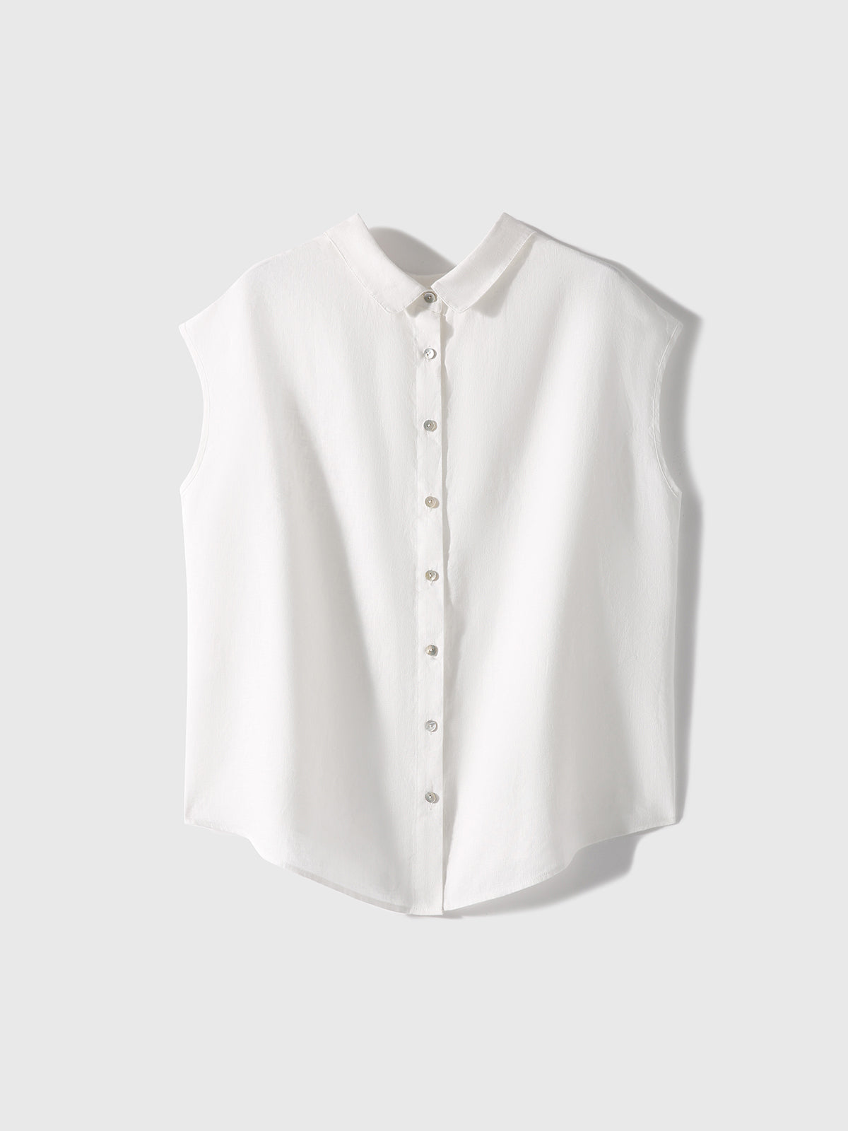 Front and back 2-way button French sleeve blouse