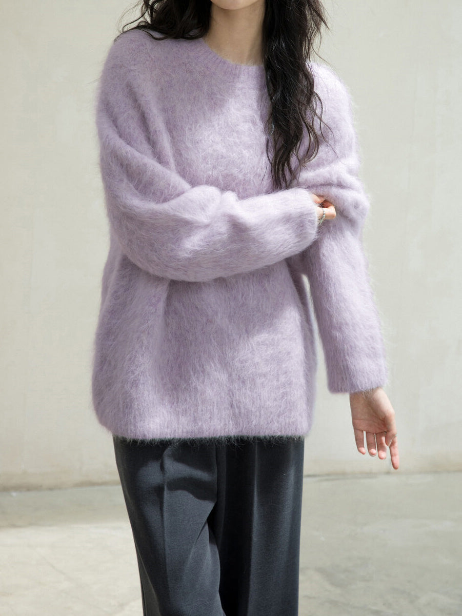 Crew neck shaggy knit (5 colors)