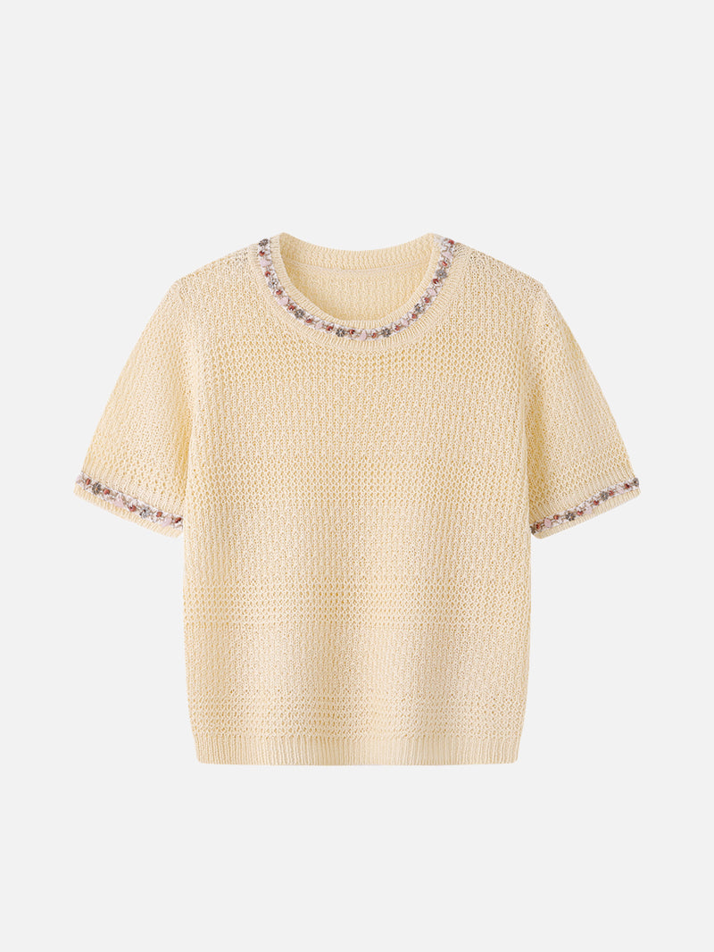 Cord design sheer knit 3 colors